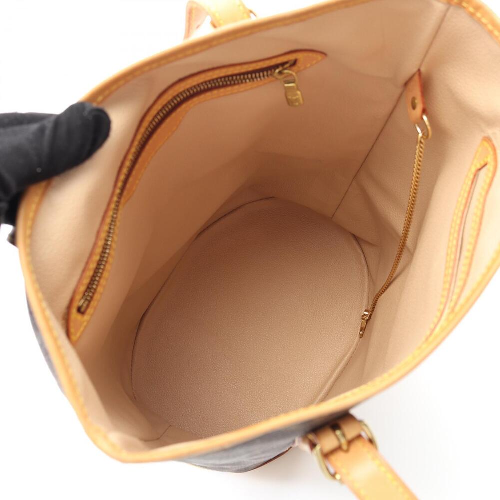 Louis Vuitton Bucket Brown Bag Shoulder Canvas Leather Monogram